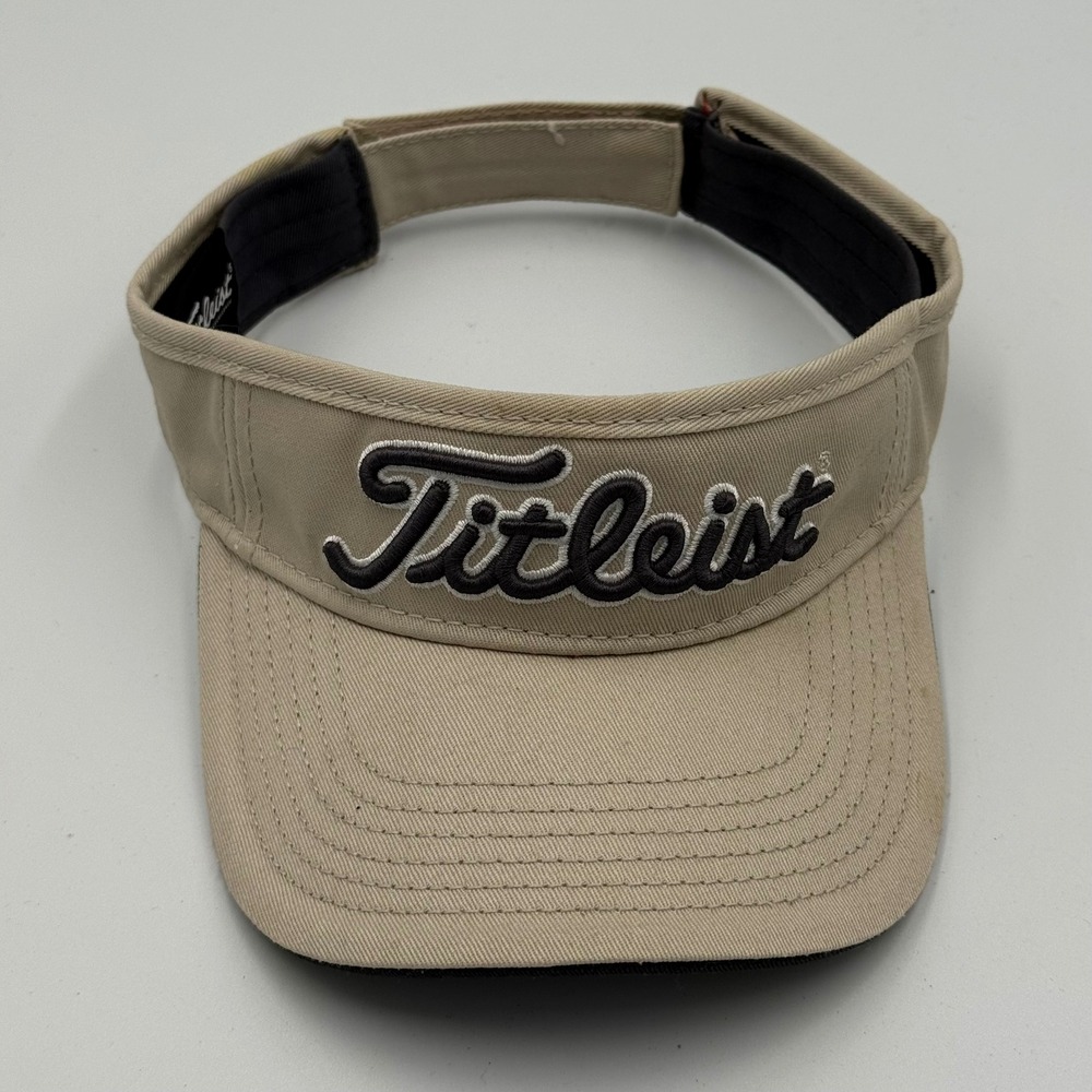 Titleist Pro V1 Golf Visor Hat Youth Adjustable Khaki Black Embroidery TH3VJR-9
